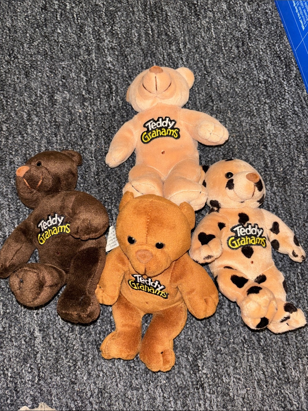 Teddy Grahams Plush Bear - Brown and Tan Assorted Colors set of 4